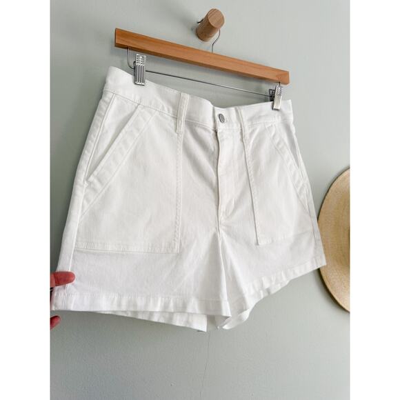 J.Crew Factory | NWT White utility denim short Optic White Wash | Sz 28 - Picture 3 of 9